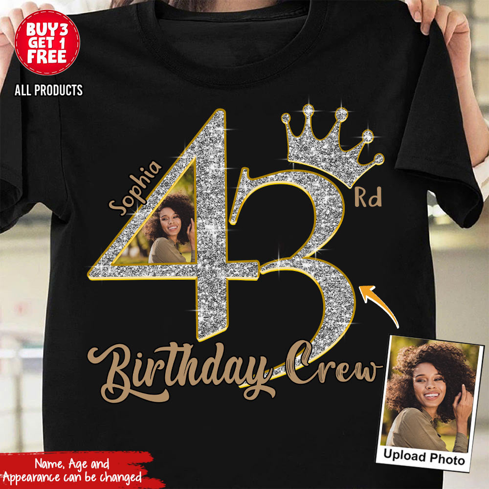 Custom Photo Birthday Shirts, 43rd Birthday Unique T Shirt For Woman, Her Gifts For 43 Years Old, Turning 43 Birthday Cotton Shirt-YPT-HCT