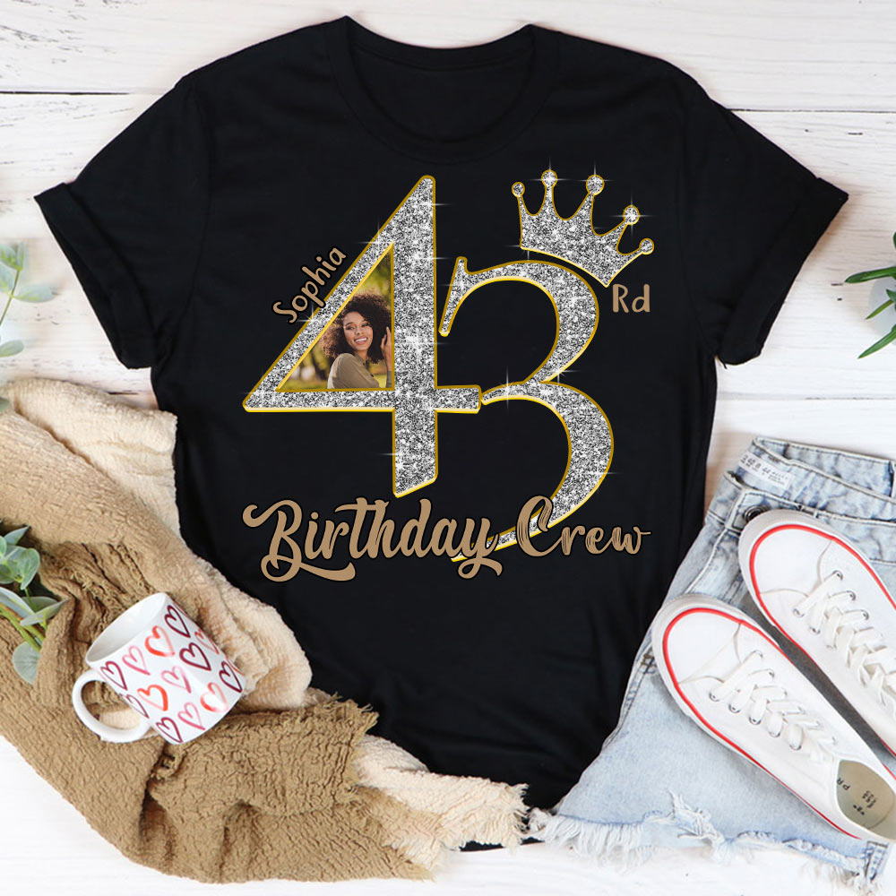 Custom Photo Birthday Shirts, 43rd Birthday Unique T Shirt For Woman, Her Gifts For 43 Years Old, Turning 43 Birthday Cotton Shirt-YPT-HCT