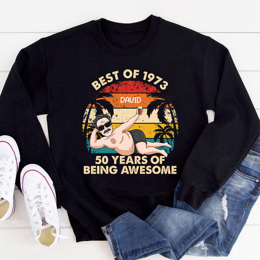 Custom Birthday Shirts, Turning 50 Shirt, Gifts For Men Turning 50, 50 And Fabulous Shirt, 1973 Shirt, 50th Birthday Shirts For Him