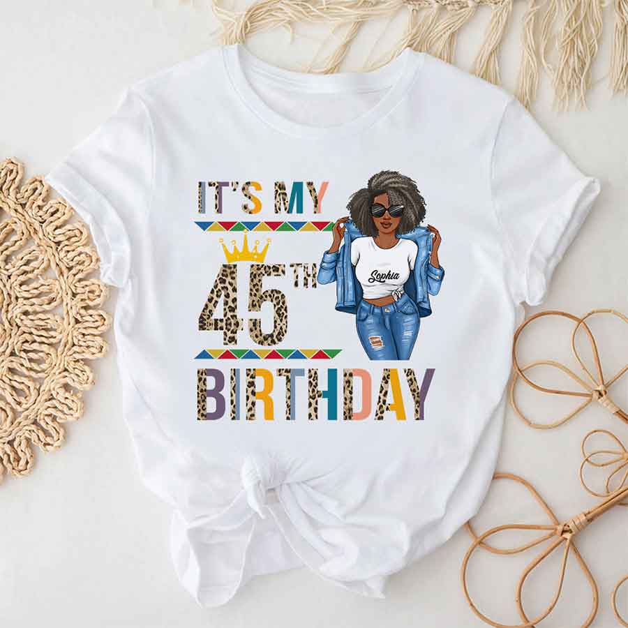 45th Birthday Shirts, Custom Birthday Shirts, Turning 45 Shirt, Gifts For Women Turning 45, 45 And Fabulous Shirt, 45th Birthday Shirts For Her - YPT-HCT