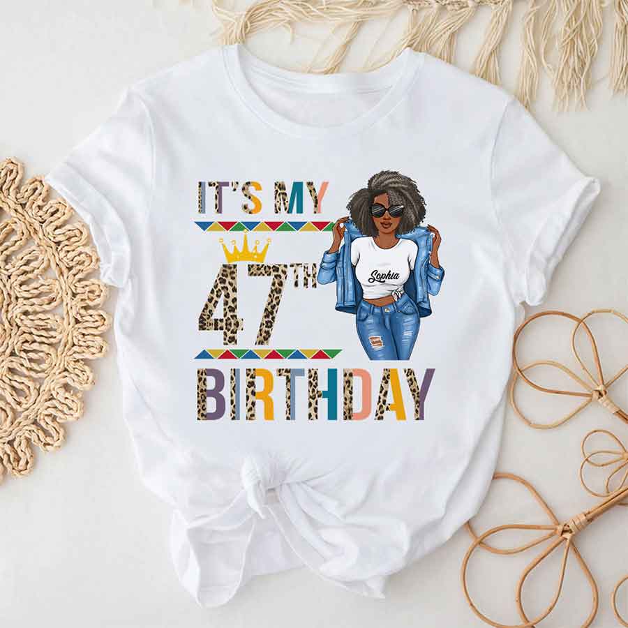 Personalized 47th Birthday Shirts, Custom Birthday Shirts, Turning 47 Shirt, Gifts For Women Turning 47, 47 And Fabulous Shirt, 47th Birthday Shirts For Her-YPT-HCT