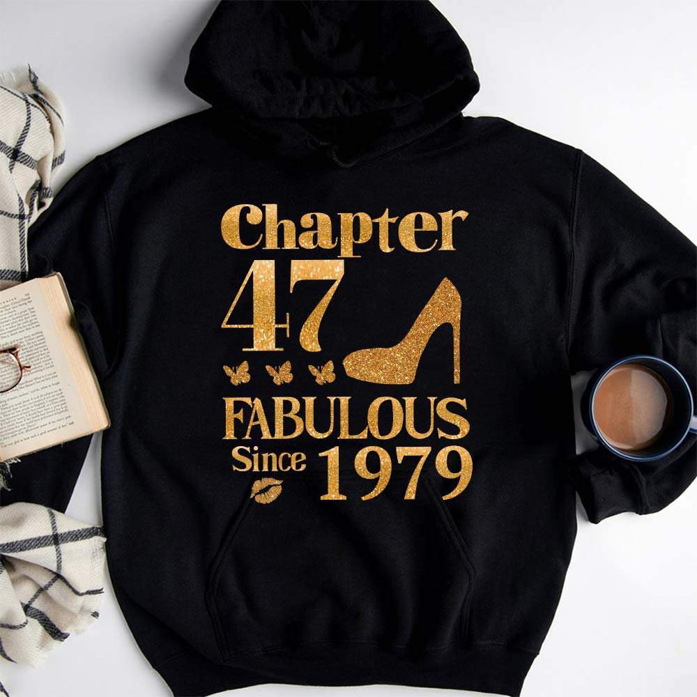 Chapter 47, Fabulous Since 1979 47th Birthday Unique T Shirt For Woman, Her Gifts For 47 Years Old , Turning 47 Birthday Cotton Shirt