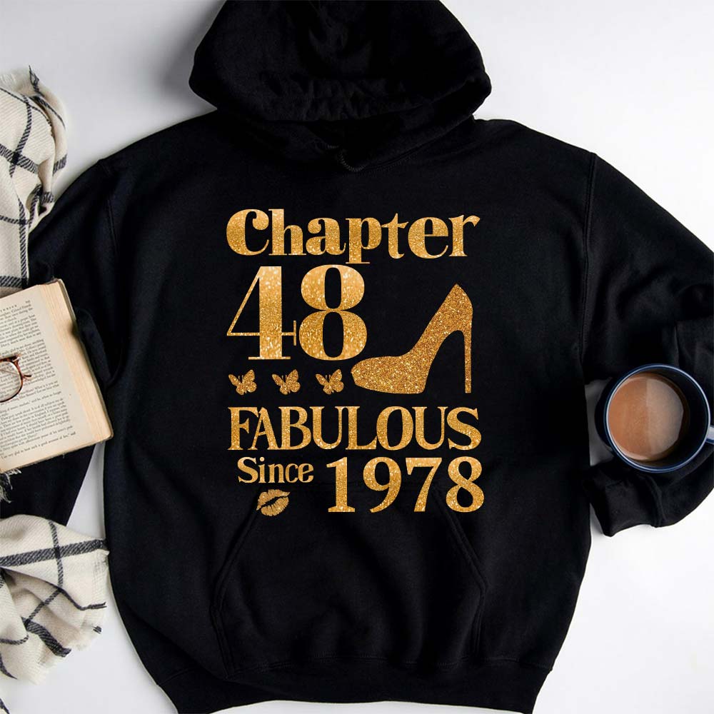 Chapter 48, Fabulous Since 1978 48th Birthday Unique T Shirt For Woman, Her Gifts For 48 Years Old , Turning 48 Birthday Cotton Shirt