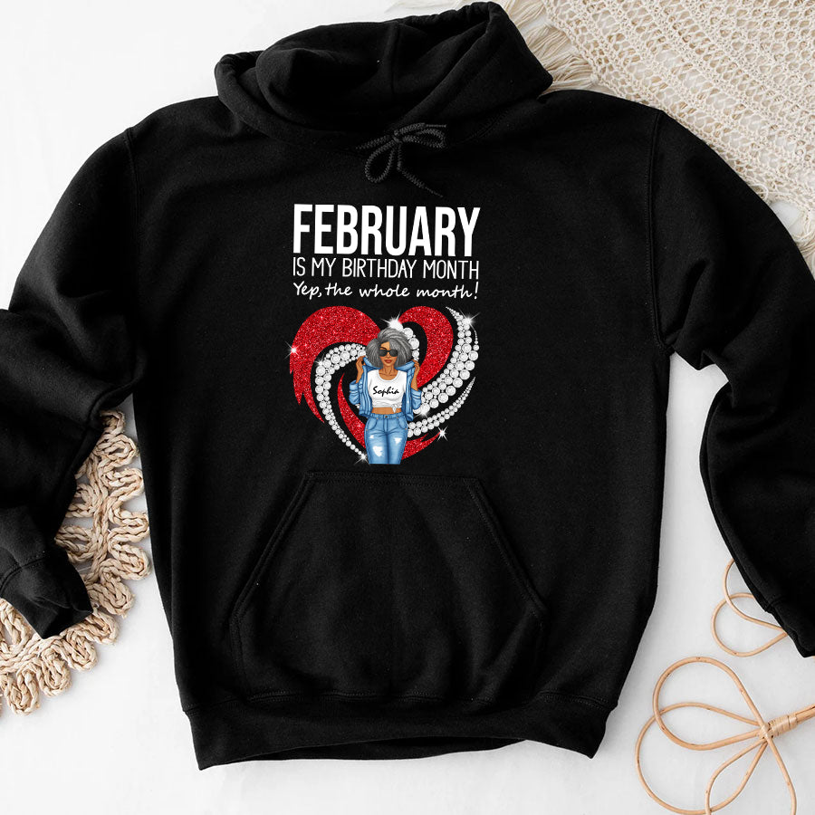 Custom February Birthday Shirt For Woman, Queens Are Born In February Gifts, Melanin Afro Woman Shirt, Black Girl Tee, Afro Queen Gift