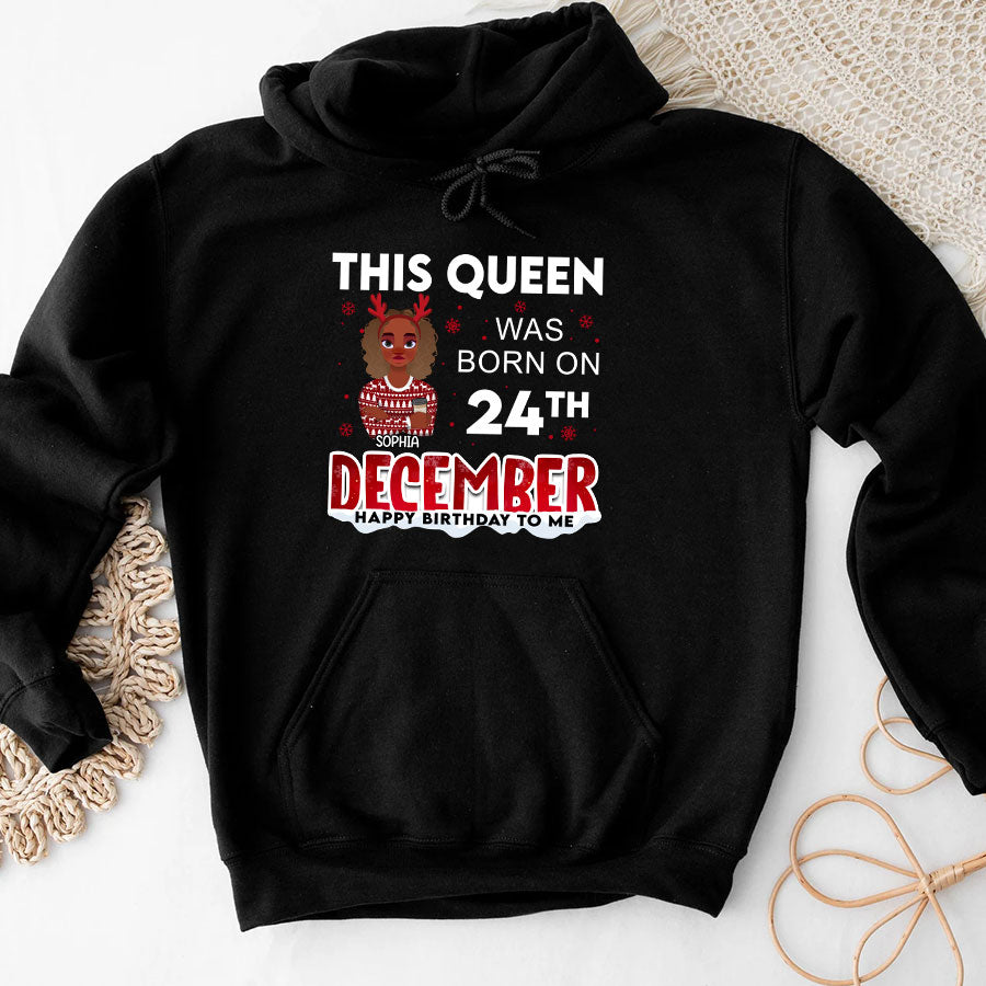 December Birthday Shirt, Custom Birthday Shirt, Queen Was Born In December Birthday Shirts For Woman