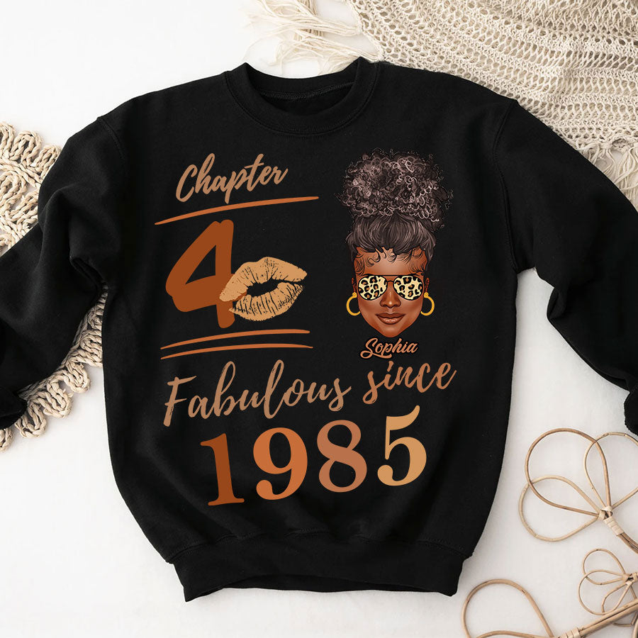 Chapter 40, Fabulous Since 1985 40th Birthday Unique T Shirt For Woman, Her Gifts For 40 Years Old , Turning 40 Birthday Cotton Shirt TLQ