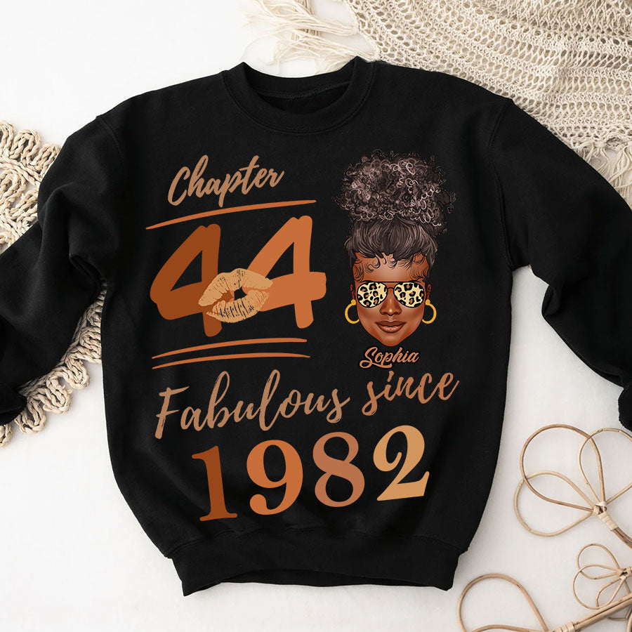 Chapter 44, Fabulous Since 1982 44th Birthday Unique T Shirt For Woman, Her Gifts For 44 Years Old , Turning 44 Birthday Cotton Shirt TLQ