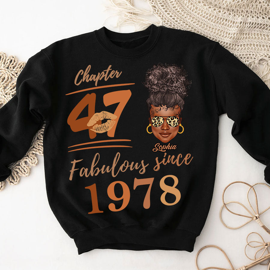 Chapter 47, Fabulous Since 1978 47th Birthday Unique T Shirt For Woman, Her Gifts For 47 Years Old , Turning 47 Birthday Cotton Shirt TLQ