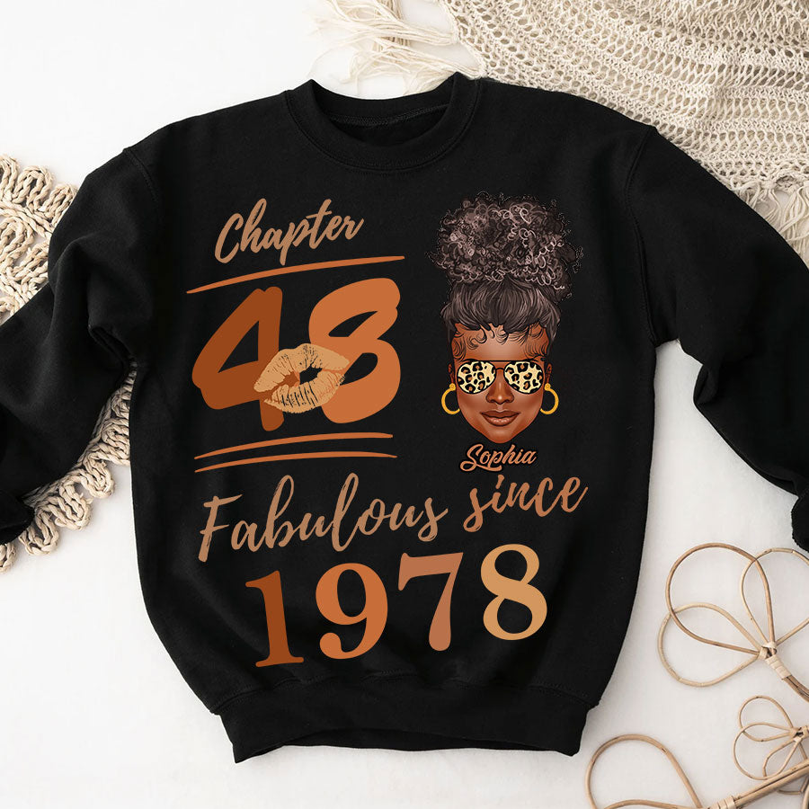 Chapter 48, Fabulous Since 1978 48th Birthday Unique T Shirt For Woman, Her Gifts For 48 Years Old , Turning 48 Birthday Cotton Shirt TLQ