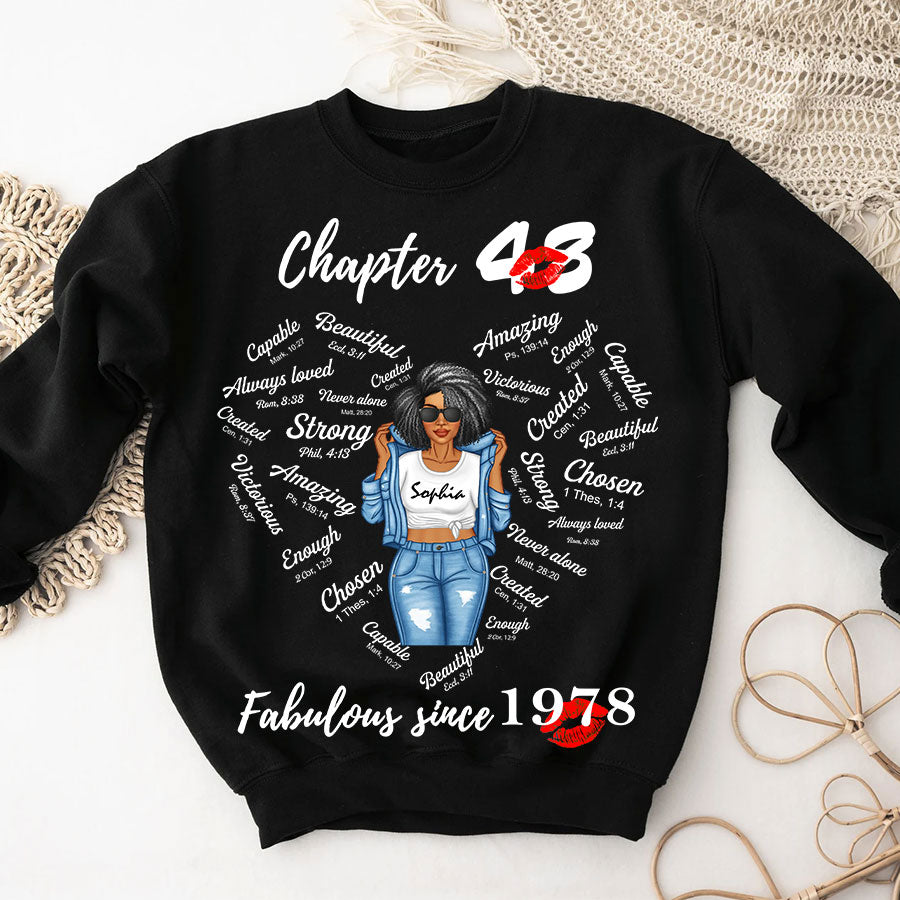 Chapter 48, Fabulous Since 1978 48th Birthday Unique T Shirt For Woman, Her Gifts For 48 Years Old , Turning 48 Birthday Cotton Shirt-TLQ