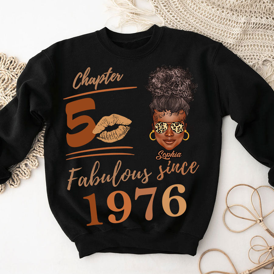 Chapter 50, Fabulous Since 1976 50th Birthday Unique T Shirt For Woman, Her Gifts For 50 Years Old , Turning 50 Birthday Cotton Shirt - TLQ