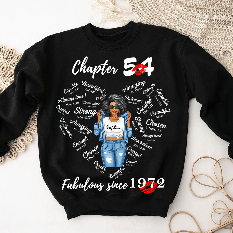 Chapter 54, Fabulous Since 1972 54th Birthday Unique T Shirt For Woman, Her Gifts For 54 Years Old , Turning 54 Birthday Cotton Shirt-TLQ
