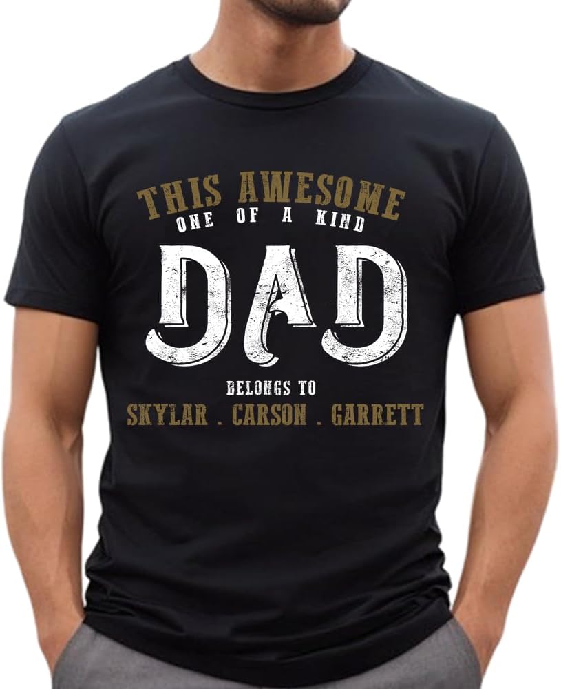 Personalized Shirt for Dad Shirt with Kids, Gifts for Dad Papa Shirts, Fathers Day Birthday Gifts, Gifts for Men Shirt