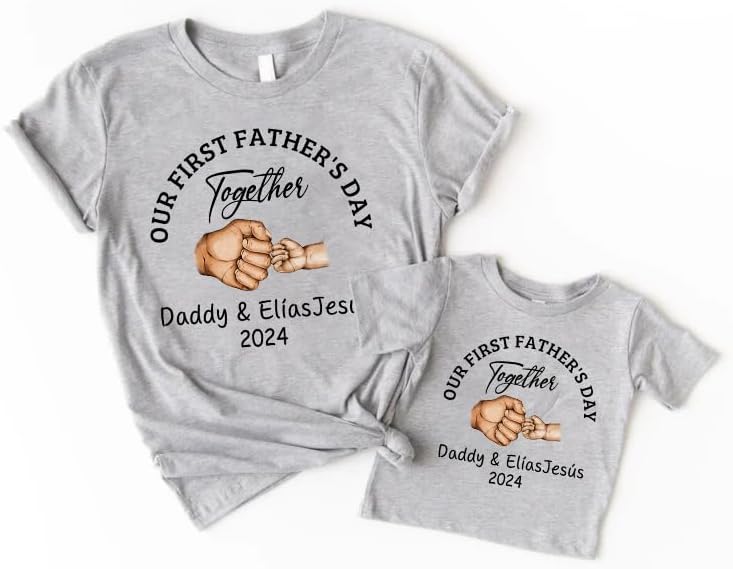 Personalized First Fathers Day Shirt, dad and Baby Matching Outfits, dad and Son Matching Shirts, Fathers Day Shirt