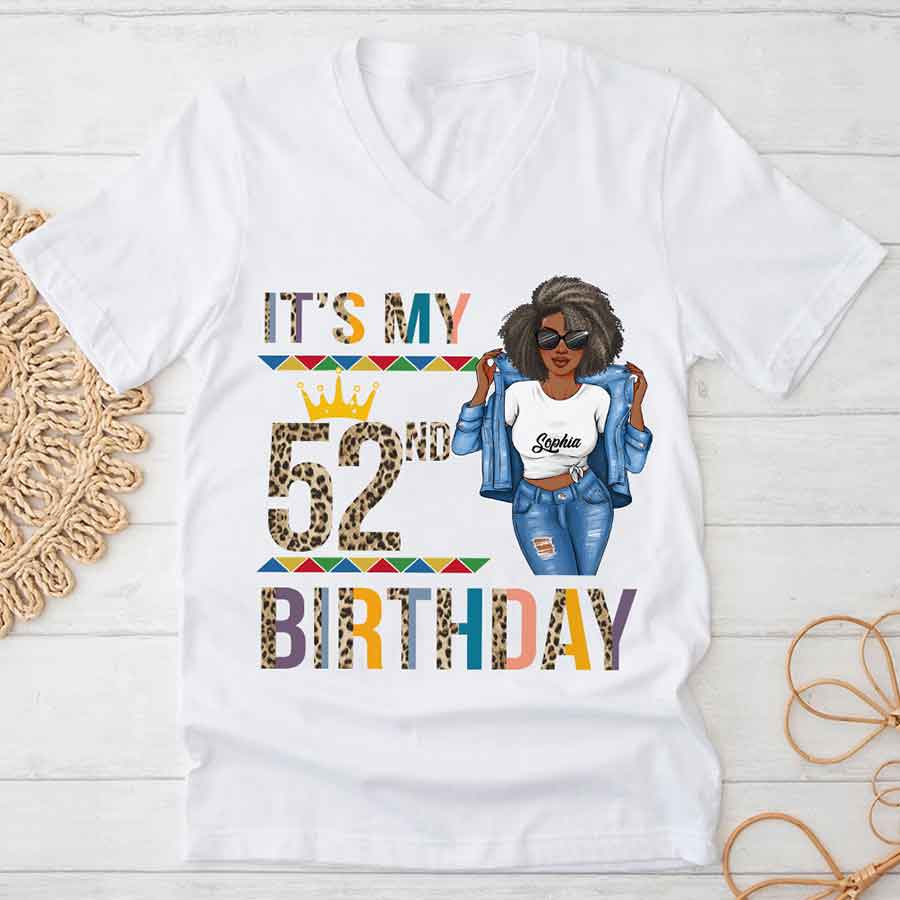 Personalized 52nd Birthday Shirts, Custom Birthday Shirts, Turning 52 Shirt, Gifts For Women Turning 52, 52 And Fabulous Shirt, 52nd Birthday Shirts For Her-YPT-HCT