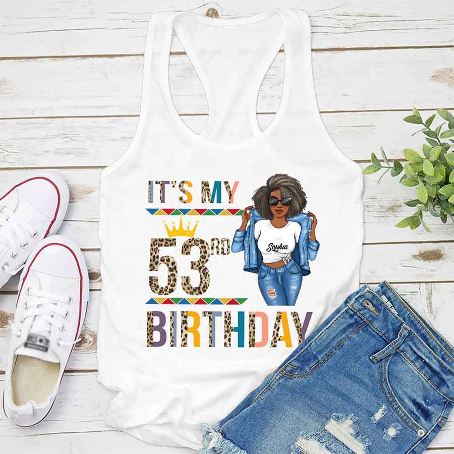 Personalized 53rd Birthday Shirts, Custom Birthday Shirts, Turning 53 Shirt, Gifts For Women Turning 53, 53 And Fabulous Shirt, 53rd Birthday Shirts For Her-YPT-HCT