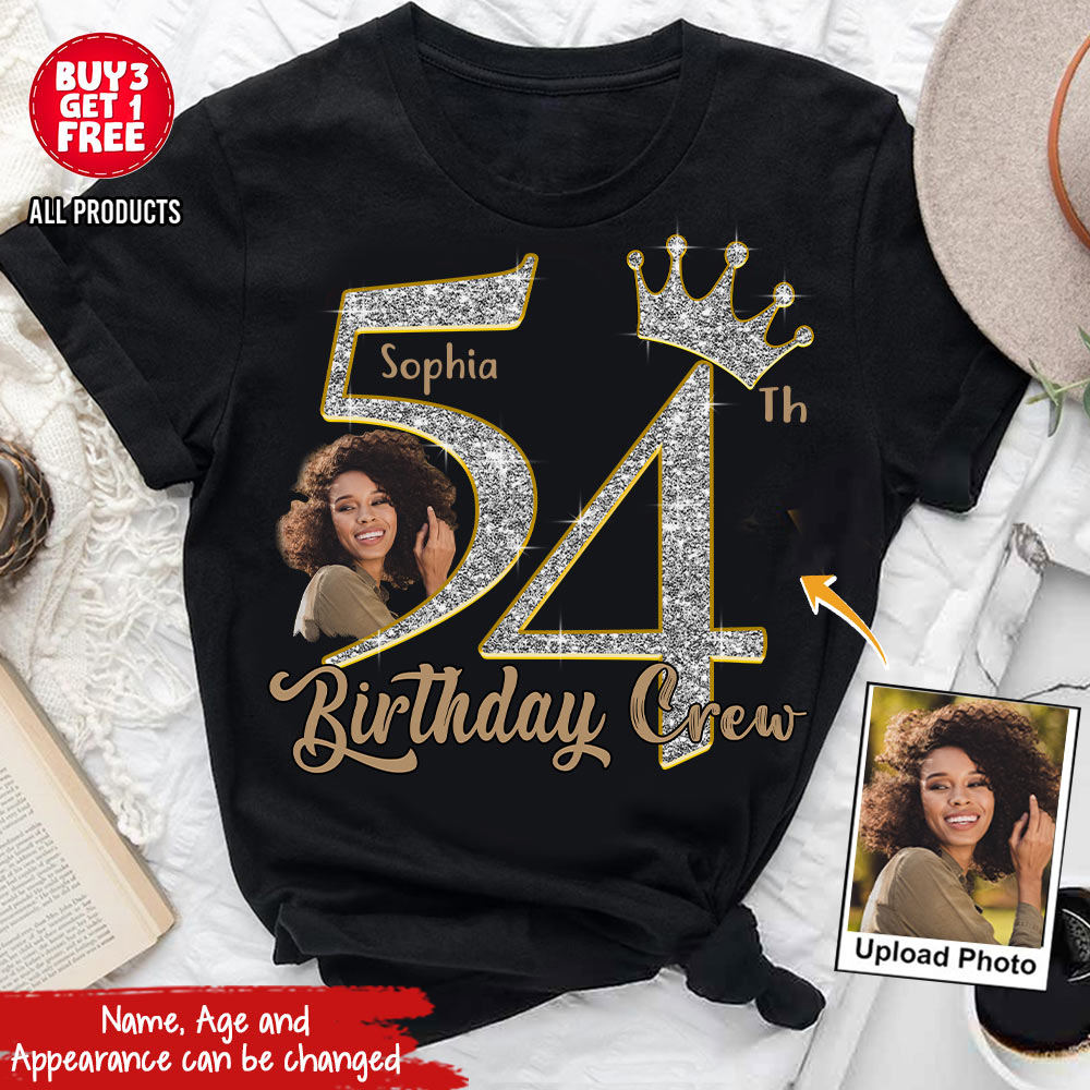 54th Birthday Shirts, Custom Photo Birthday Shirts, Turning 54 Shirt, Gifts For Women Turning 54, 54 And Fabulous Shirt, 54th Birthday Shirts For Her-YPT-HCT
