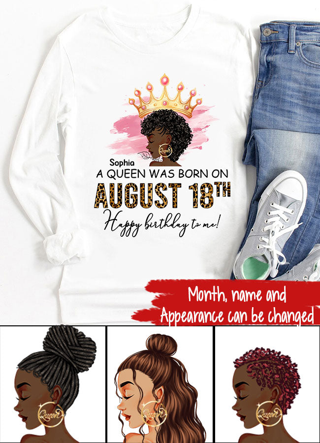 Custom Birthday Shirt, Queen was Born In August, August Birthday Shirts For Woman, August Birthday Gifts