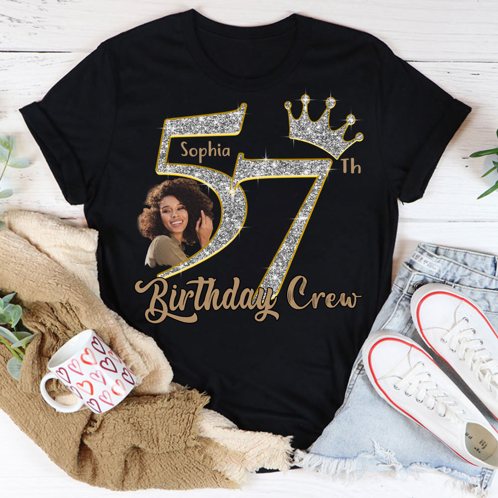 57th Birthday Shirts, Custom Photo Birthday Shirts, Turning 57 Shirt, Gifts For Women Turning 57, 57 And Fabulous Shirt, 57th Birthday Shirts For Her-YPT-HCT