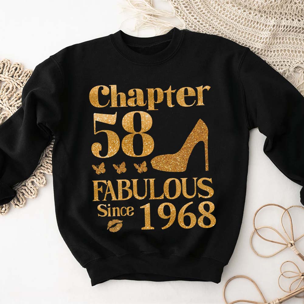 Chapter 58, Fabulous Since 1968 58th Birthday Unique T Shirt For Woman, Her Gifts For 58 Years Old , Turning 58 Birthday Cotton Shirt