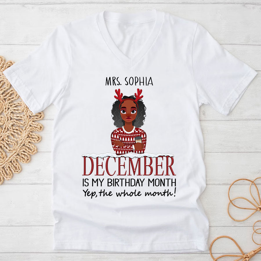 December Birthday Shirt, Custom Birthday Shirt, Queen Was Born In December Birthday Shirts For Woman
