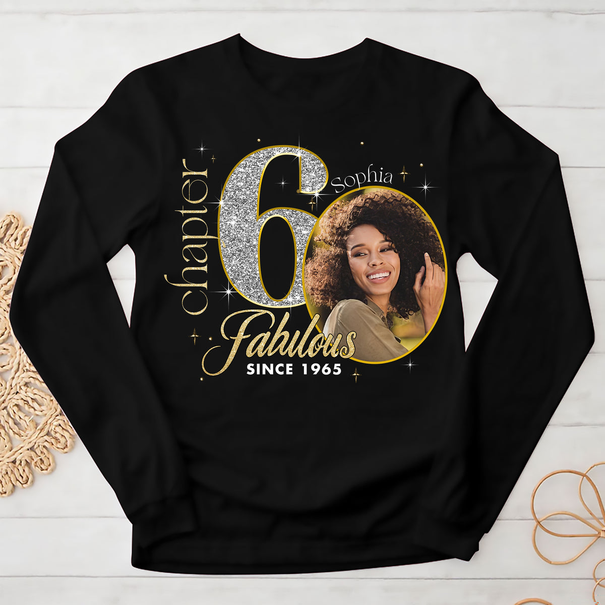 Custom Face Photo 60&#39;s Birthday Shirt, Fabulous Since 1965 60th Birthday Unique T Shirt For Woman, Custom Birthday Shirt, Her Gifts For 60 Years Old , Turning 60 Birthday Cotton Shirt-YPT-ALK