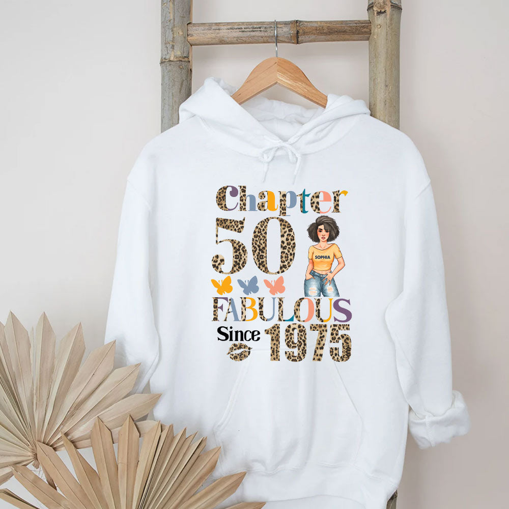 Chapter 50, Fabulous Since 1975 50th Birthday Unique T Shirt For Woman, Custom Birthday Shirt, Her Gifts For 50 Years Old , Turning 50 Birthday Cotton Shirt - YPT-HCT