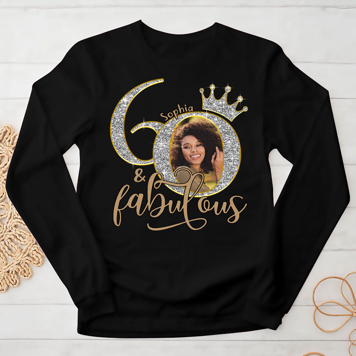 60th Birthday Shirts, Custom Photo Birthday Shirts, Turning 60 Shirt, Gifts For Women Turning 60, 60 And Fabulous Shirt, 60th Birthday Shirts For Her-YPT-ALK
