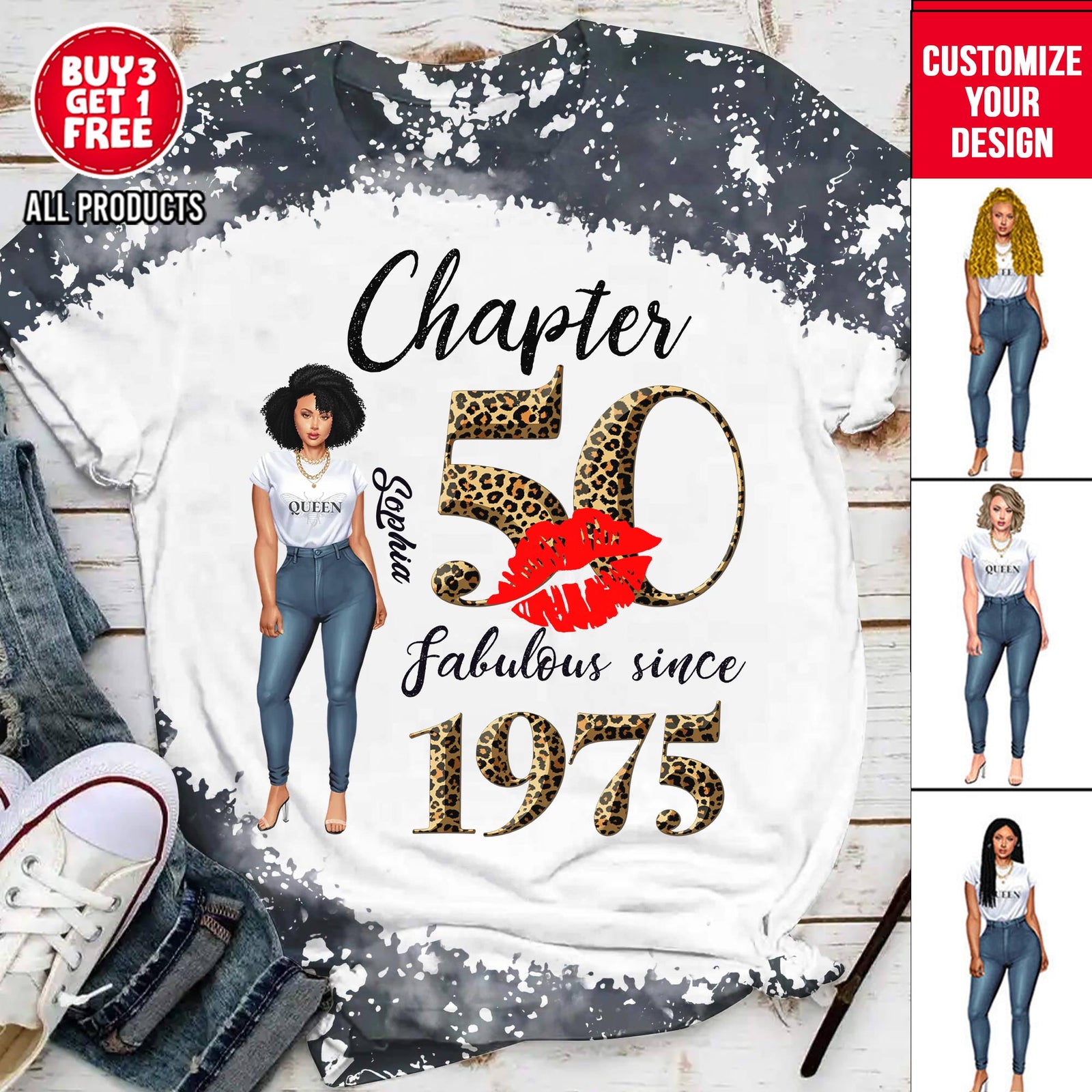 Chapter 50, Fabulous Since 1975 50th Birthday Unique T Shirt For Woman, Custom Birthday Shirt, Her Gifts For 50 Years Old , Turning 50 Birthday Cotton Shirt-YPT-HCT