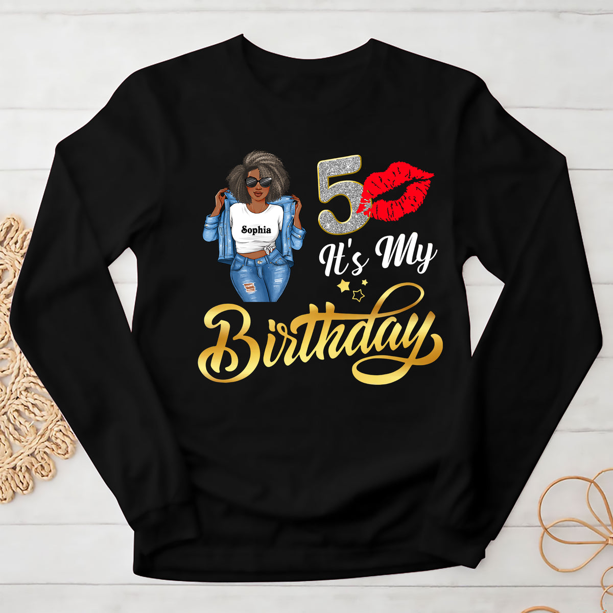 Personalized 50th Birthday Unique T Shirt For Woman, Custom Birthday Shirt, Her Gifts For 50 Years Old , Turning 50 Birthday Cotton Shirt-YPT-ALK