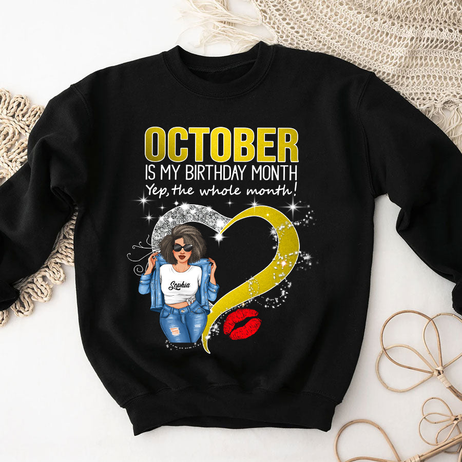Personalized October Birthday Shirt, Custom Birthday Shirt, Queens was Born In October, October Birthday Shirts For Woman, October Birthday Gifts-YPT-TLQ