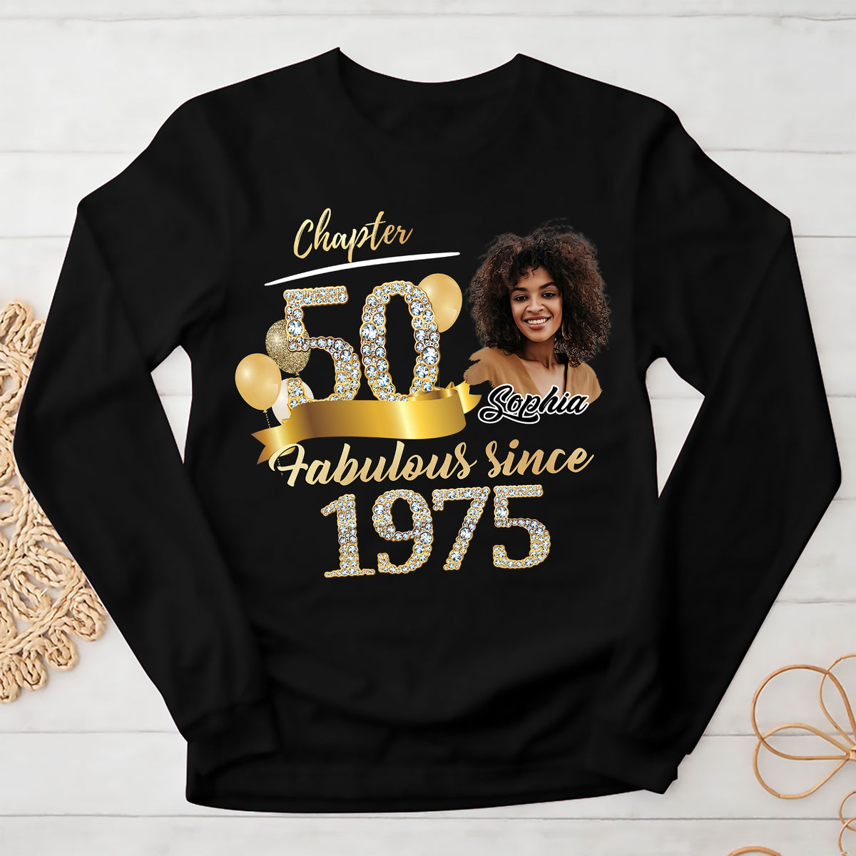 Chapter 50, Fabulous Since 1975 50th Birthday Unique T Shirt For Woman, Custom Birthday Shirt, Her Gifts For 50 Years Old , Turning 50 Birthday Cotton Shirt-YPT-ALK