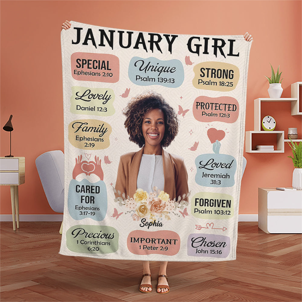 Personalized Blanket - Gift for January Girls