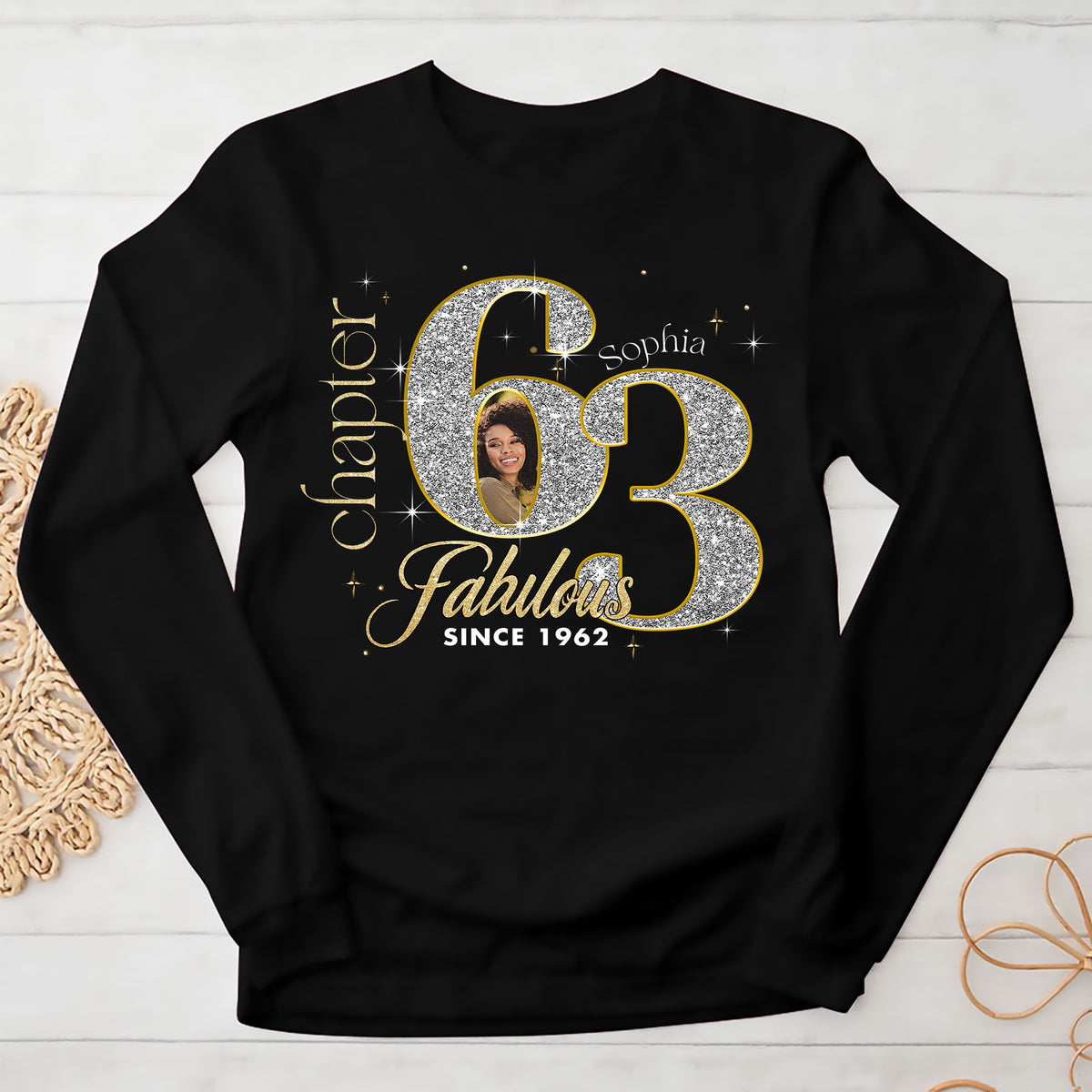 Custom Face Photo 63&#39;s Birthday Shirt, Fabulous Since 1962 63rd Birthday Unique T Shirt For Woman, Custom Birthday Shirt, Her Gifts For 63 Years Old , Turning 63 Birthday Cotton Shirt-YPT-ALK