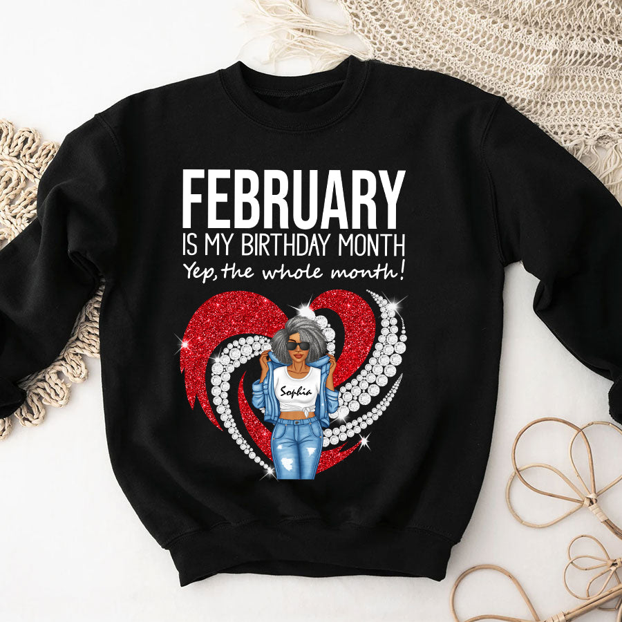 Custom February Birthday Shirt For Woman, Queens Are Born In February Gifts, Melanin Afro Woman Shirt, Black Girl Tee, Afro Queen Gift