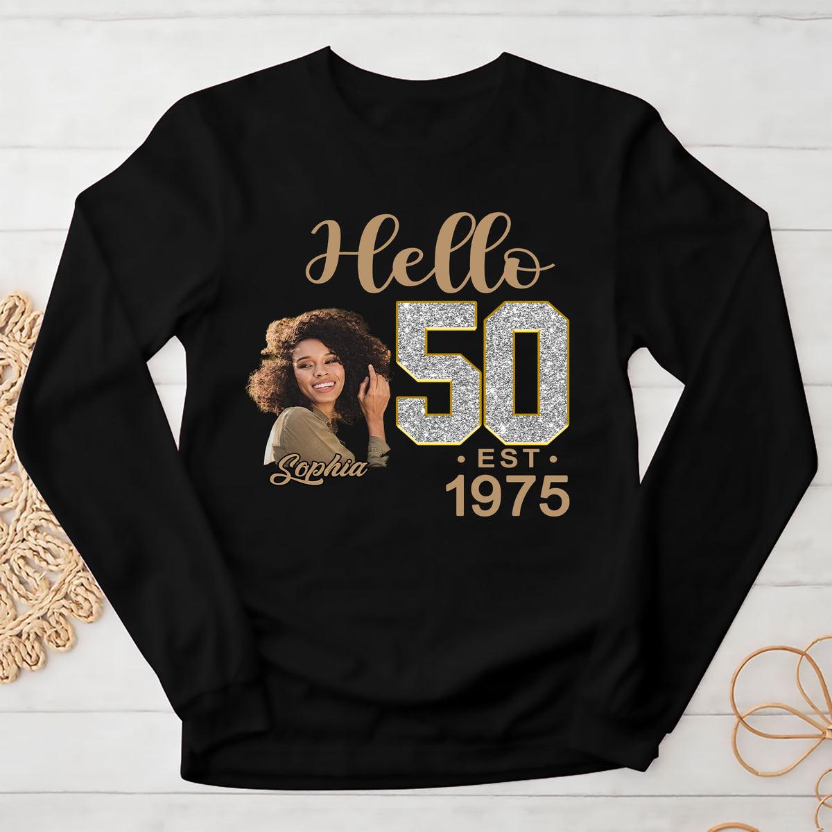 50th Birthday Shirts, Custom Photo Birthday Shirts, Turning 50 Shirt, Gifts For Women Turning 50, 50 And Fabulous Shirt, 1975 Shirt, 50th Birthday Shirts For Her-YPT-ALK