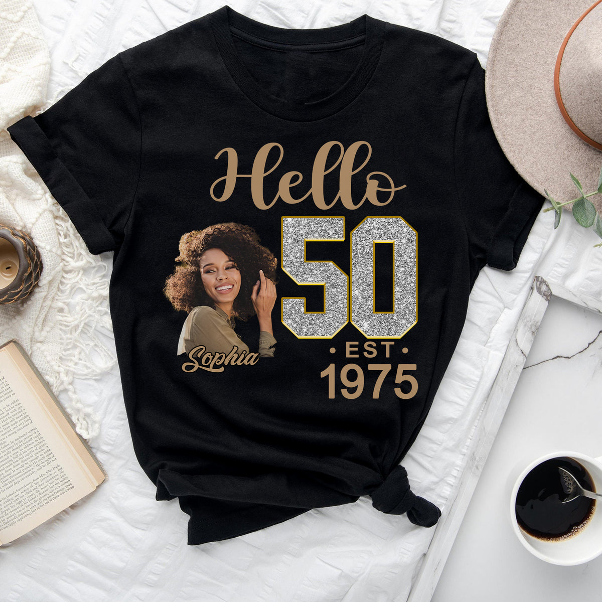 50th Birthday Shirts, Custom Photo Birthday Shirts, Turning 50 Shirt, Gifts For Women Turning 50, 50 And Fabulous Shirt, 1975 Shirt, 50th Birthday Shirts For Her-YPT-ALK