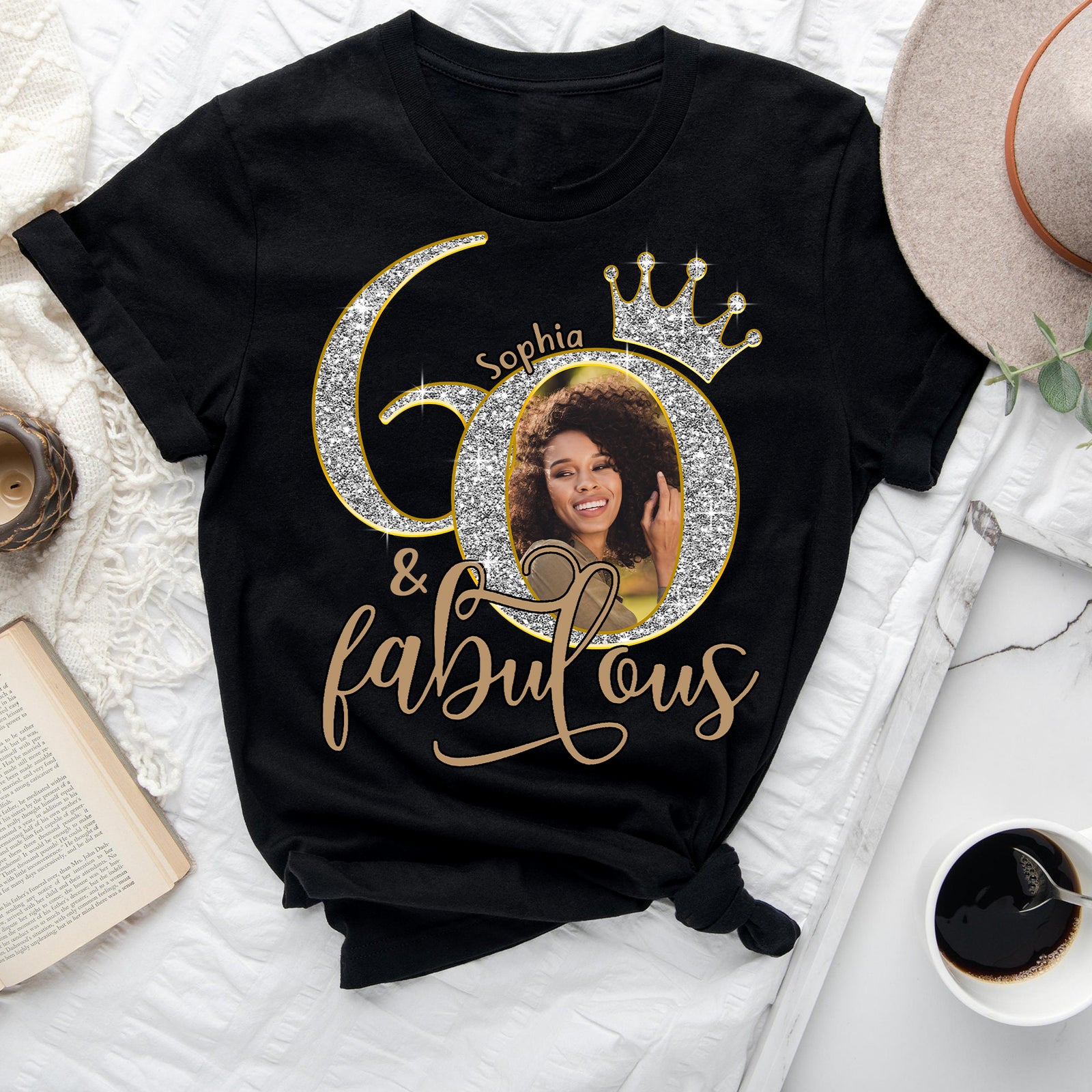 60th Birthday Shirts, Custom Photo Birthday Shirts, Turning 60 Shirt, Gifts For Women Turning 60, 60 And Fabulous Shirt, 60th Birthday Shirts For Her-YPT-ALK
