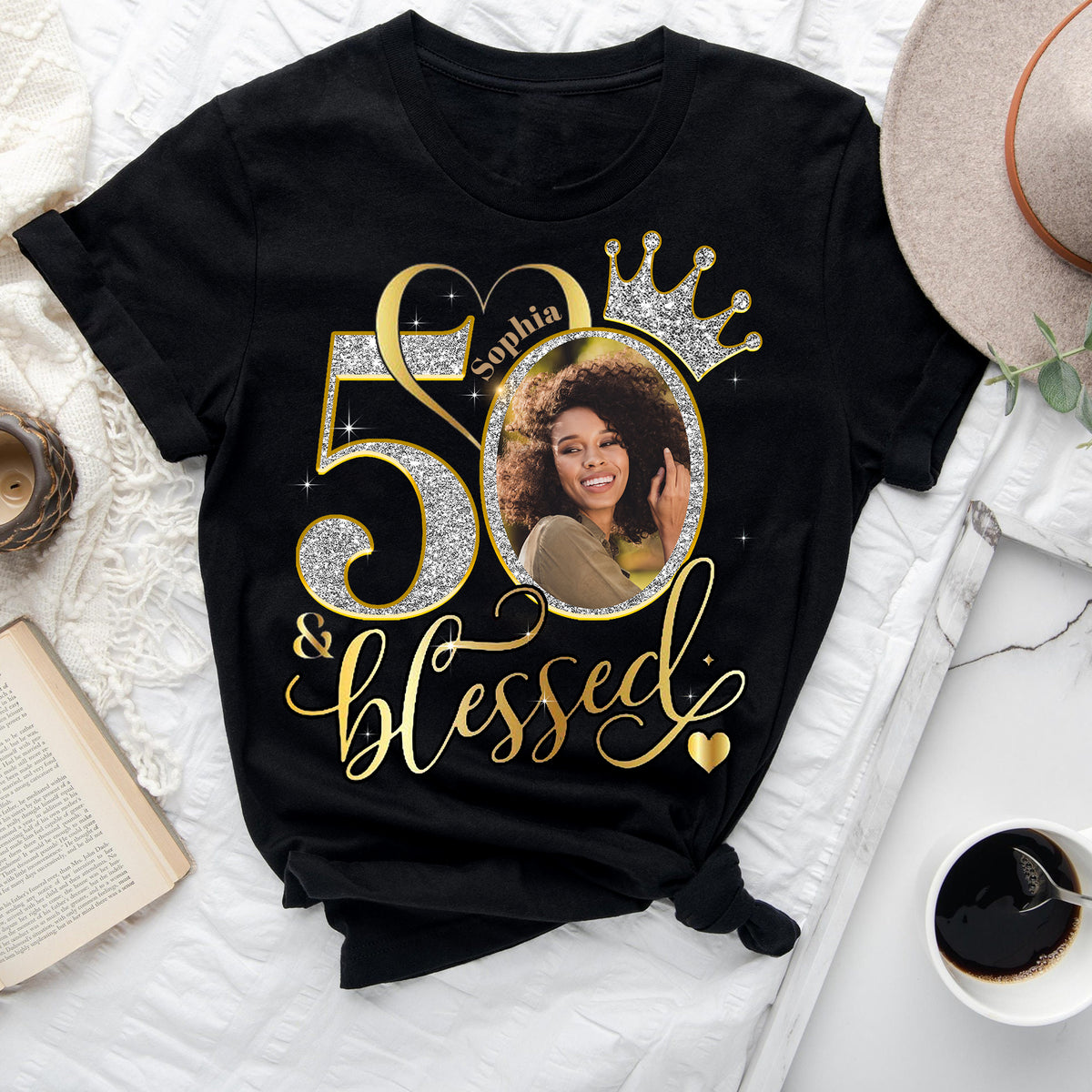 Personalized 50th birthday gifts ideas 50th birthday shirt for her, turning 50 shirts, cusstom photo 50th birthday t shirts for woman-YPT-ALK