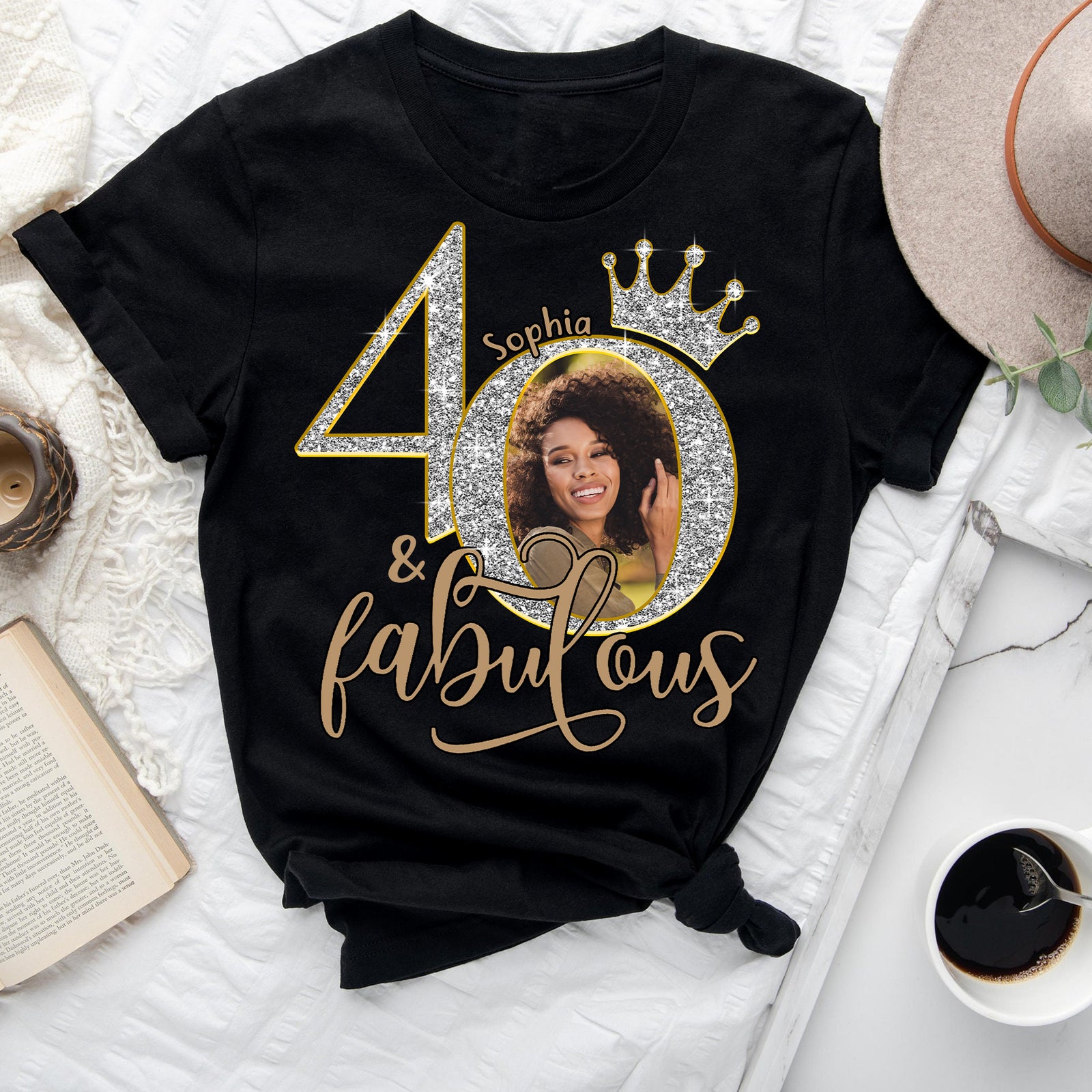 40th Birthday Shirts, Custom Photo Birthday Shirts, Turning 40 Shirt, Gifts For Women Turning 40, 40 And Fabulous Shirt, 40th Birthday Shirts For Her - YPT-ALK