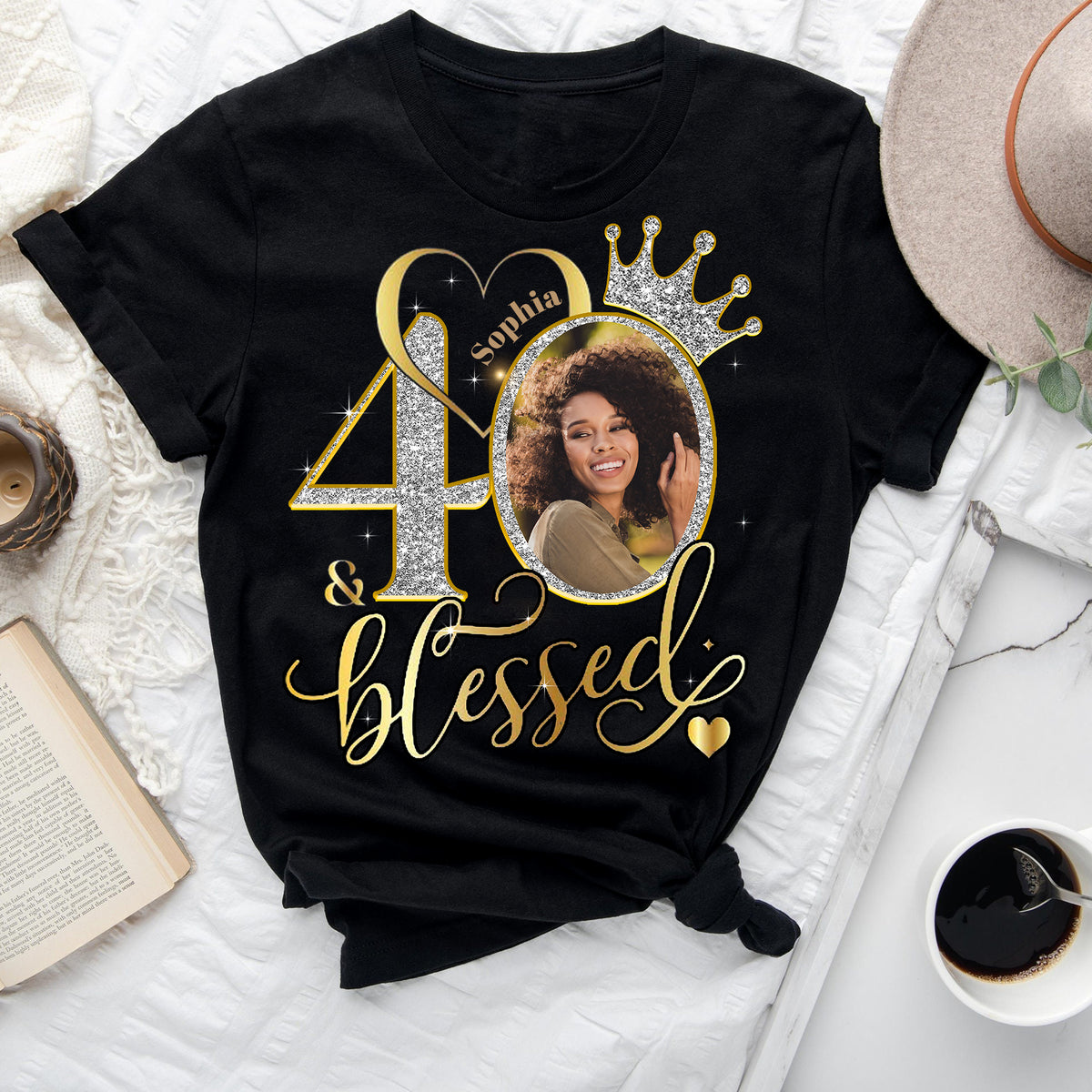 40th Birthday Shirts, Custom Photo Birthday Shirts, Turning 40 Shirt, Gifts For Women Turning 40, 40 And Fabulous Shirt, 40th Birthday Shirts For Her-YPT-ALK