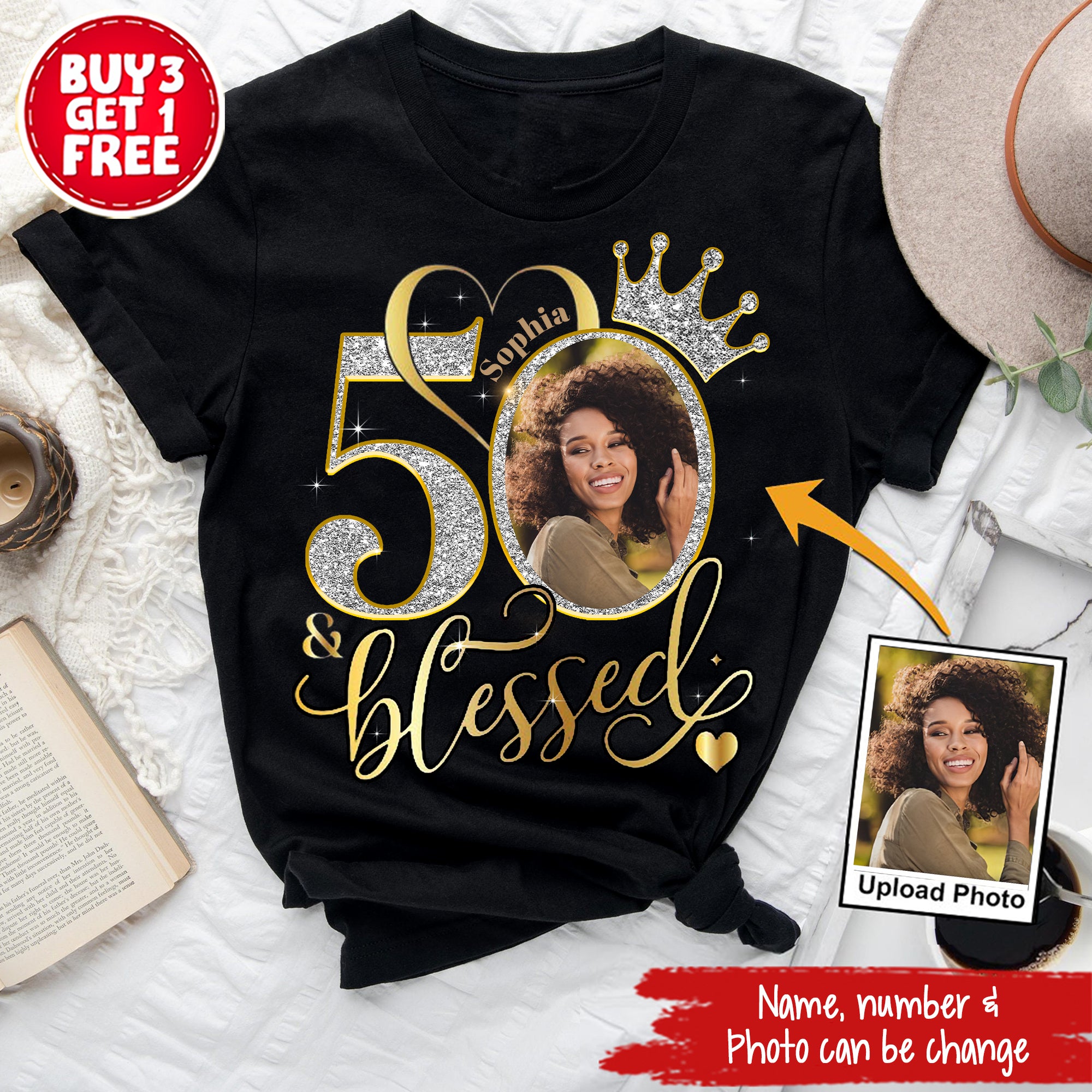 Personalized 50th birthday gifts ideas 50th birthday shirt for her, turning 50 shirts, cusstom photo 50th birthday t shirts for woman-YPT-ALK