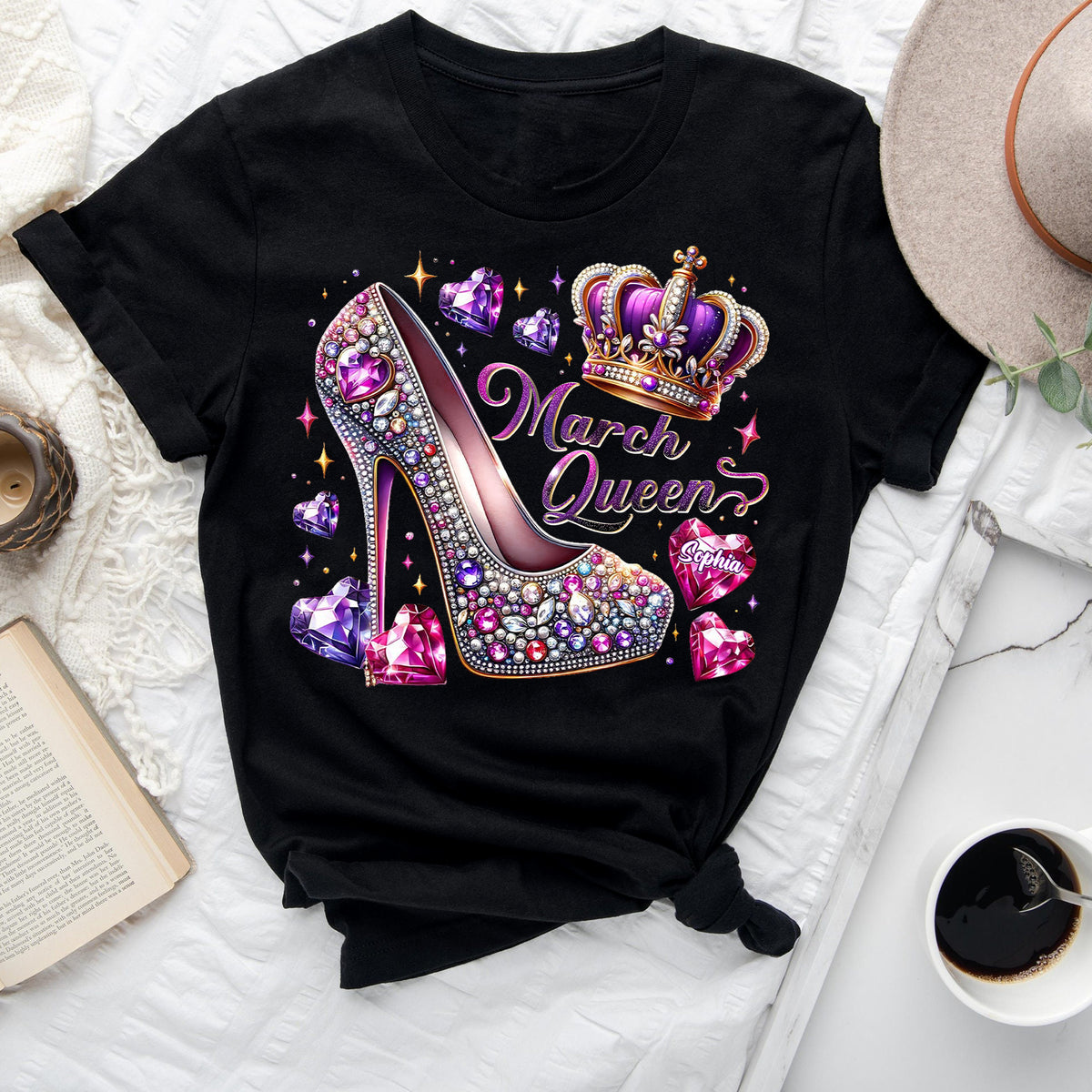 March Birthday Shirt, Custom Birthday Shirt, Queens Born In March, March Birthday Shirts For Woman, March Birthday Gifts, March Is My Birthday Month, Yep The Whole Month-YPT-ALK