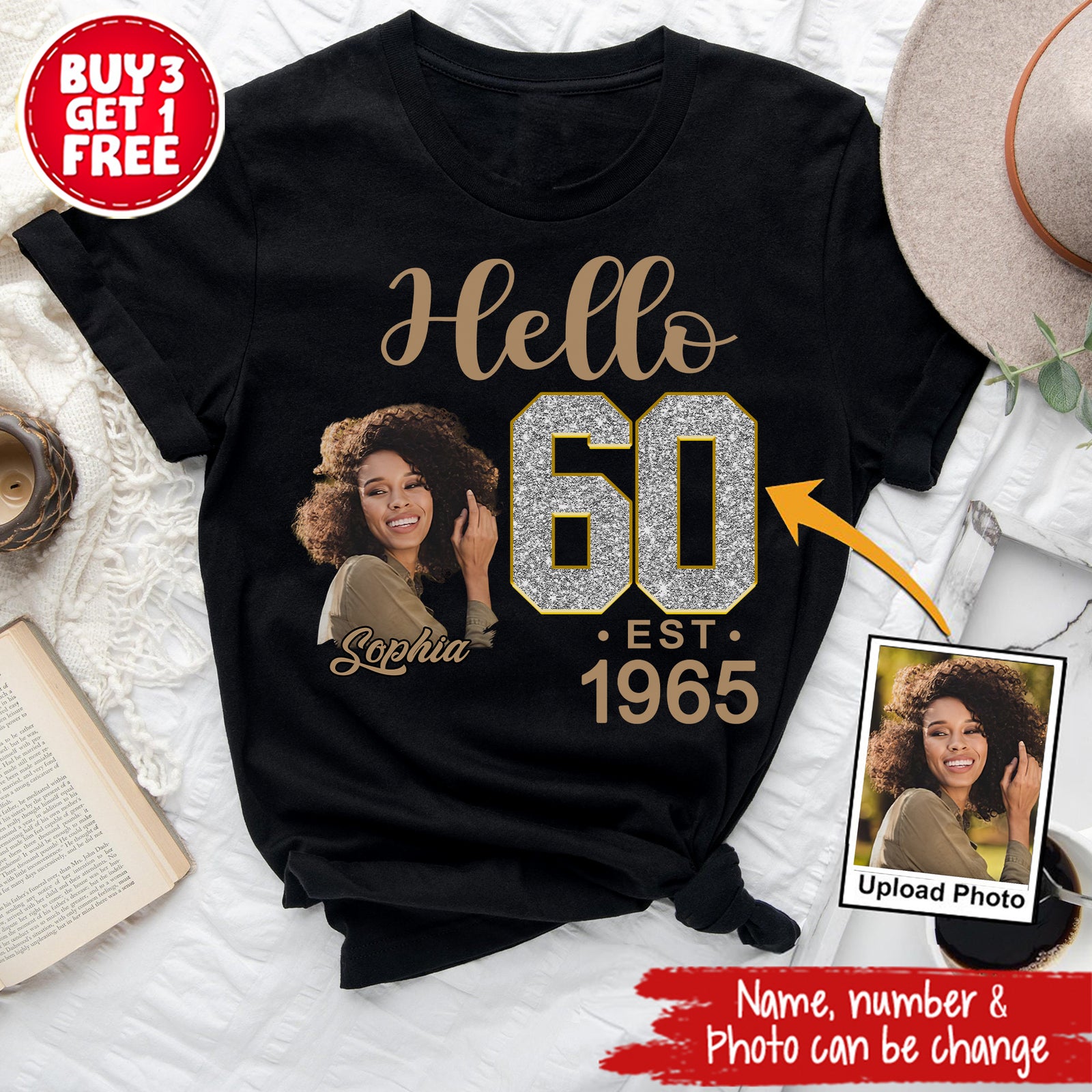60th Birthday Shirts, Custom Birthday Shirts, Turning 60 Shirt, Gifts For Women Turning 60, 60 And Fabulous Shirt, 1965 Shirt, 60th Birthday Shirts For Her-YPT-ALK