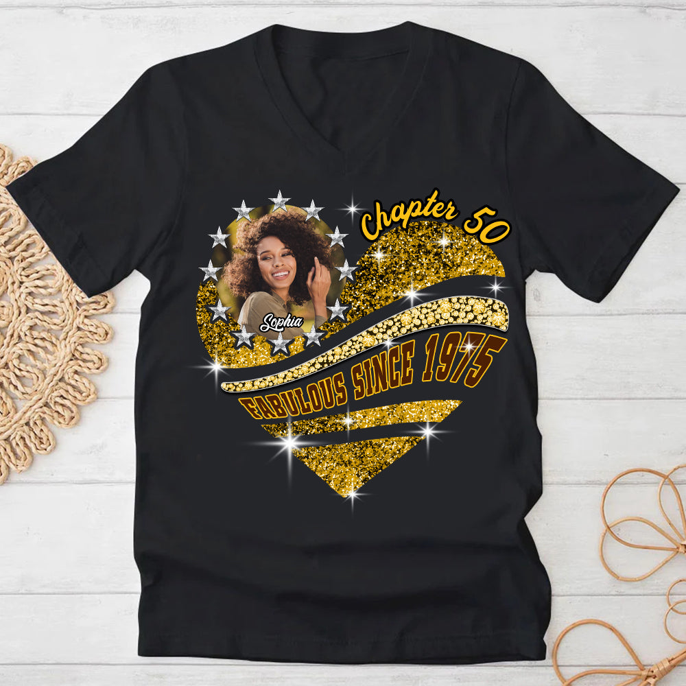 Custom Face Photo 50&#39;s Birthday Shirt, 50th Birthday Unique T Shirt For Woman, Custom Birthday Shirt, Her Gifts For 50 Years Old, Custom Picture Tee, Personalized Birthday Shirt-YPT-HCT