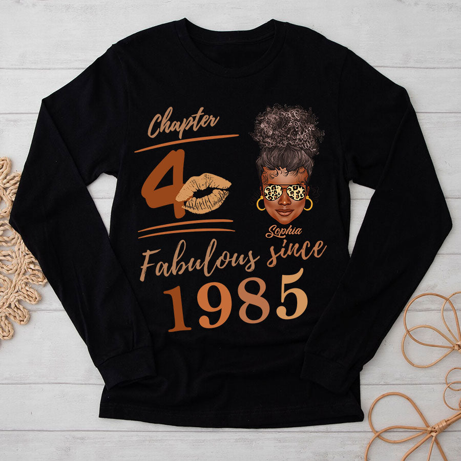 Chapter 40, Fabulous Since 1985 40th Birthday Unique T Shirt For Woman, Her Gifts For 40 Years Old , Turning 40 Birthday Cotton Shirt TLQ