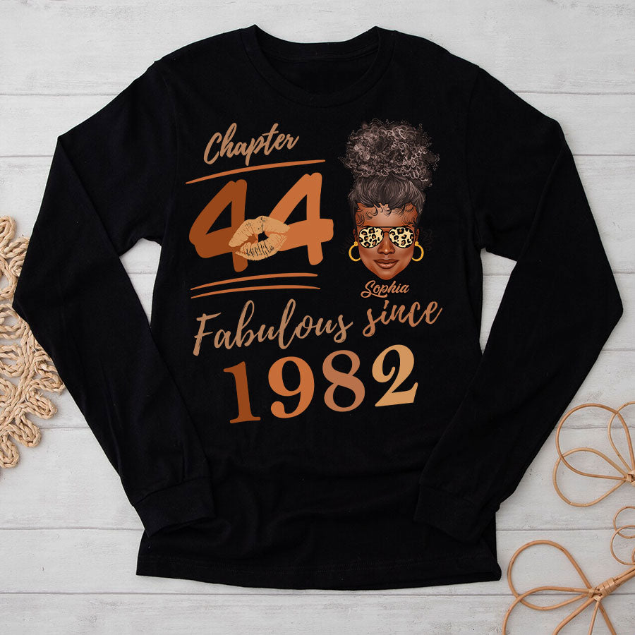 Chapter 44, Fabulous Since 1982 44th Birthday Unique T Shirt For Woman, Her Gifts For 44 Years Old , Turning 44 Birthday Cotton Shirt TLQ