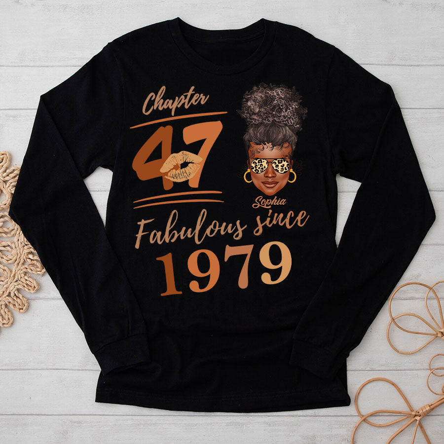 Chapter 47, Fabulous Since 1979 47th Birthday Unique T Shirt For Woman, Her Gifts For 47 Years Old , Turning 47 Birthday Cotton Shirt TLQ
