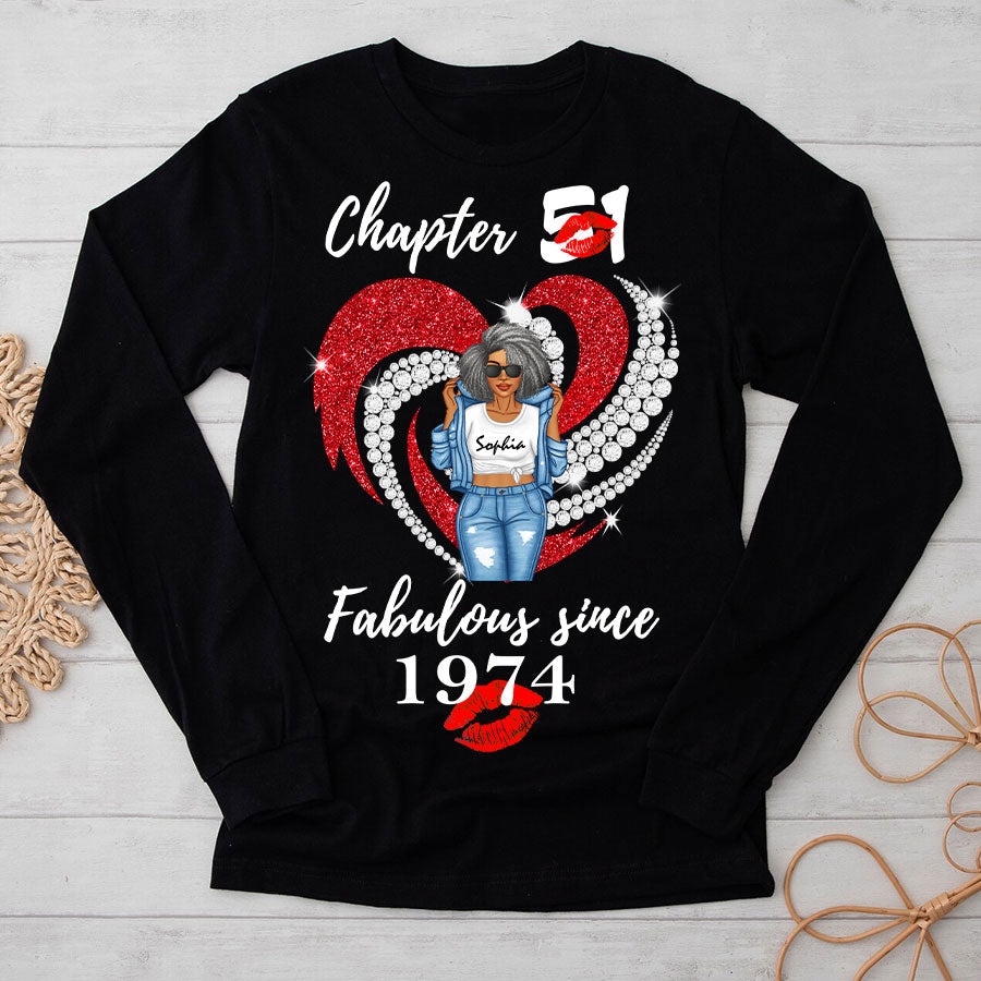 Personalised 51st Birthday Gifts, 1974 T Shirt, Gift Ideas 51st Birthday Woman - TLQ