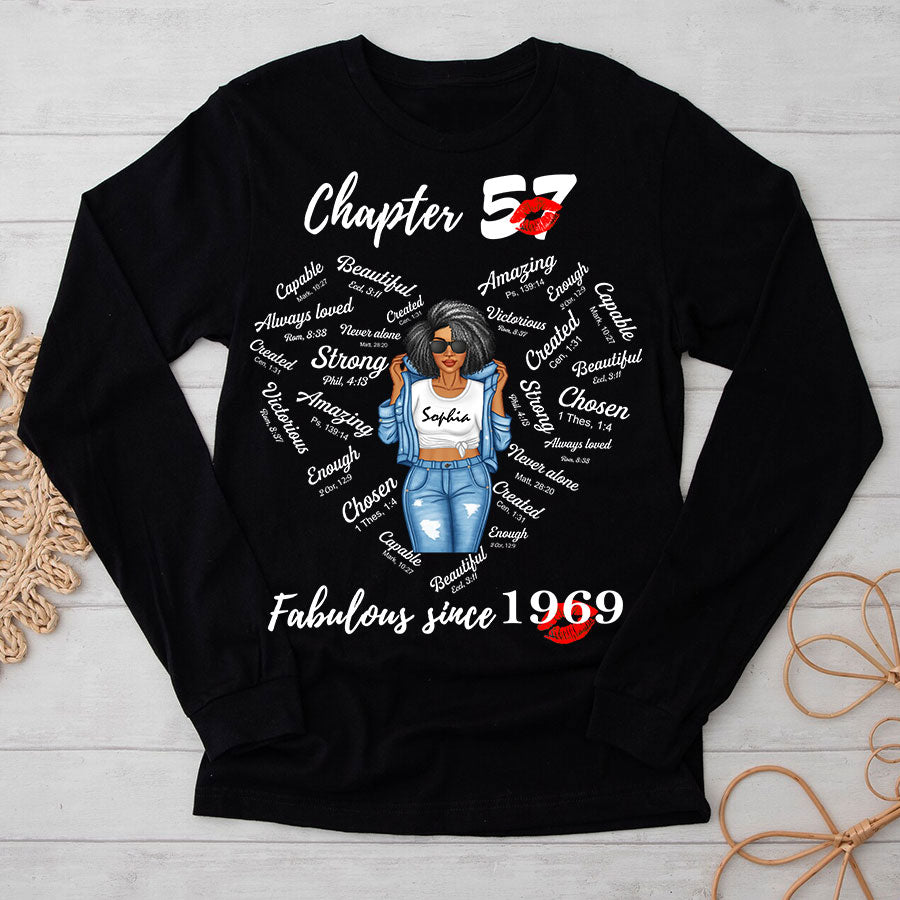 Chapter 57, Fabulous Since 1969 57th Birthday Unique T Shirt For Woman, Her Gifts For 57 Years Old , Turning 57 Birthday Cotton Shirt-TLQ